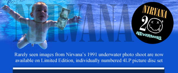 Rarely seen images from Nirvana's 1991 Underwater Photo Shoot now available on Limited Edition, Individually numbered 4LP picture disc set!